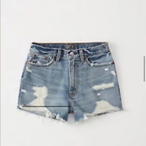 Ripped medium wash denim shorts from Abercrombie & Fitch